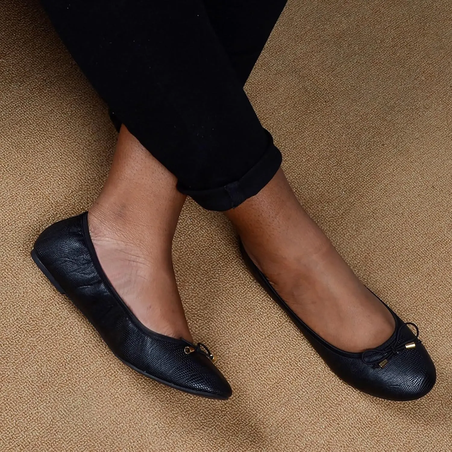 Ballet Flats Shoes for Women Portable Foldable Comfort Travel Shoes Bowknot Round Toe Slip-On Dress Flats