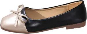 Ballet Shoes for Women Square Toe Dress Shoes Slip-On Flats Business Casual Shoes Bowknot Office Shoes Loafers