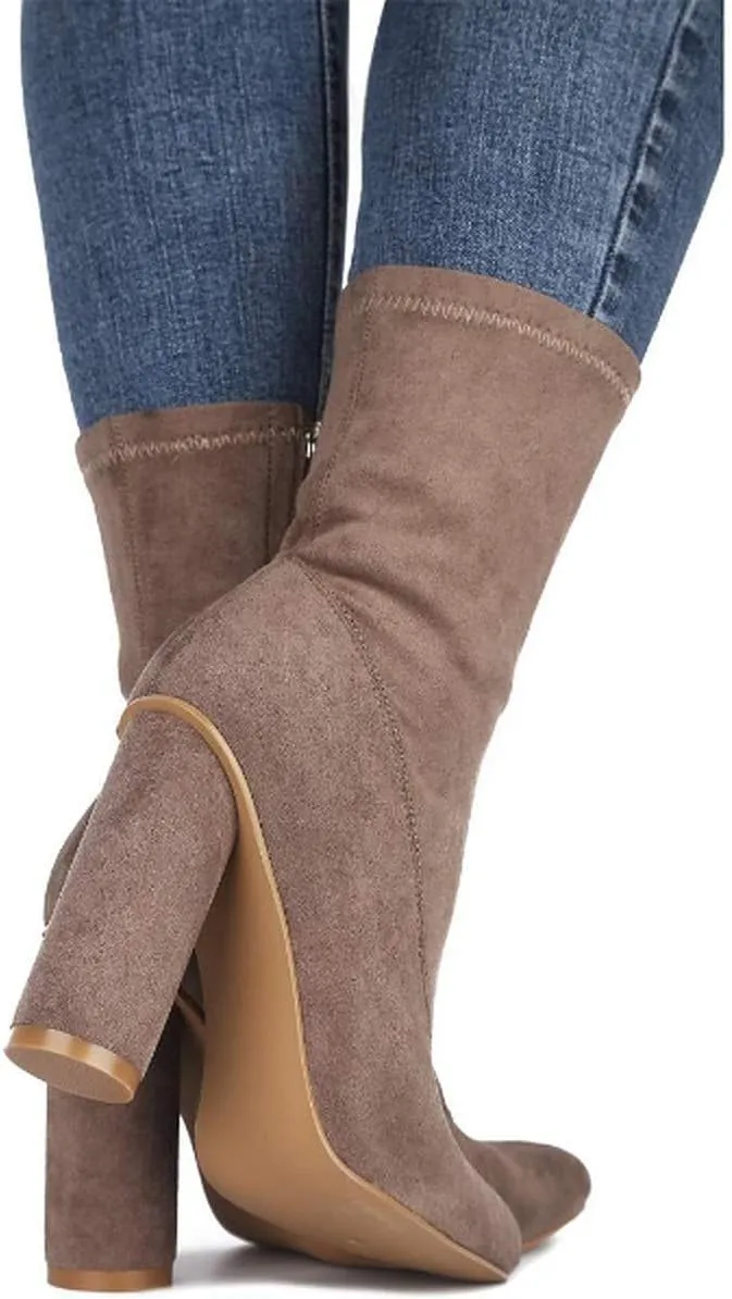 Cape Robbin Ankle Boots for Women, Chunky Block Heels Booties for Women