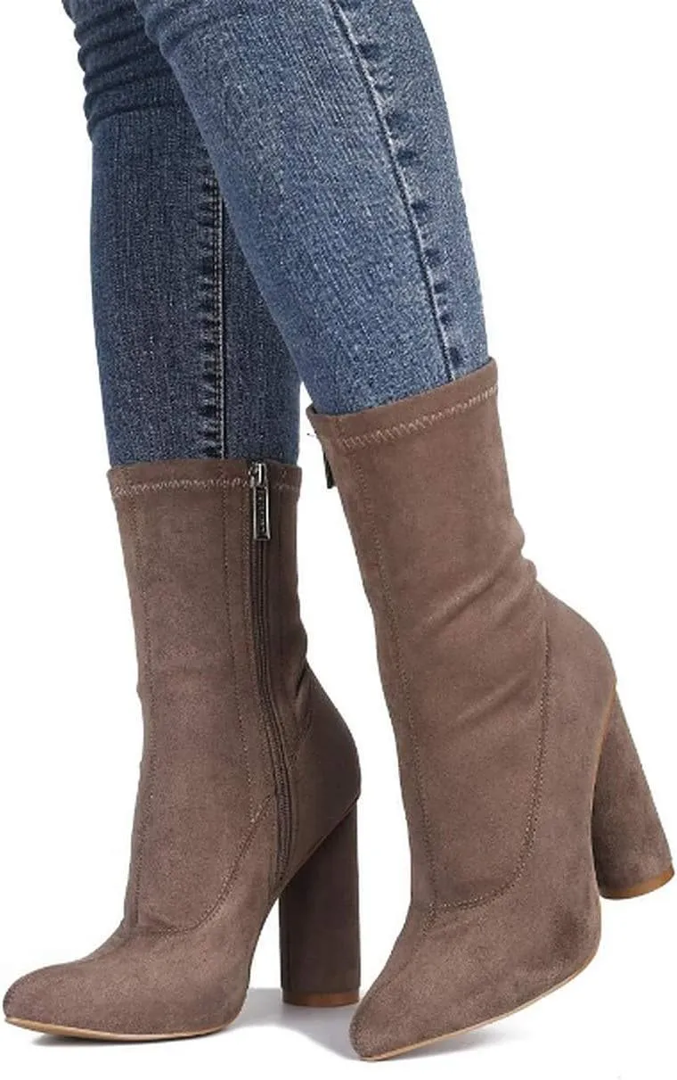 Cape Robbin Ankle Boots for Women, Chunky Block Heels Booties for Women