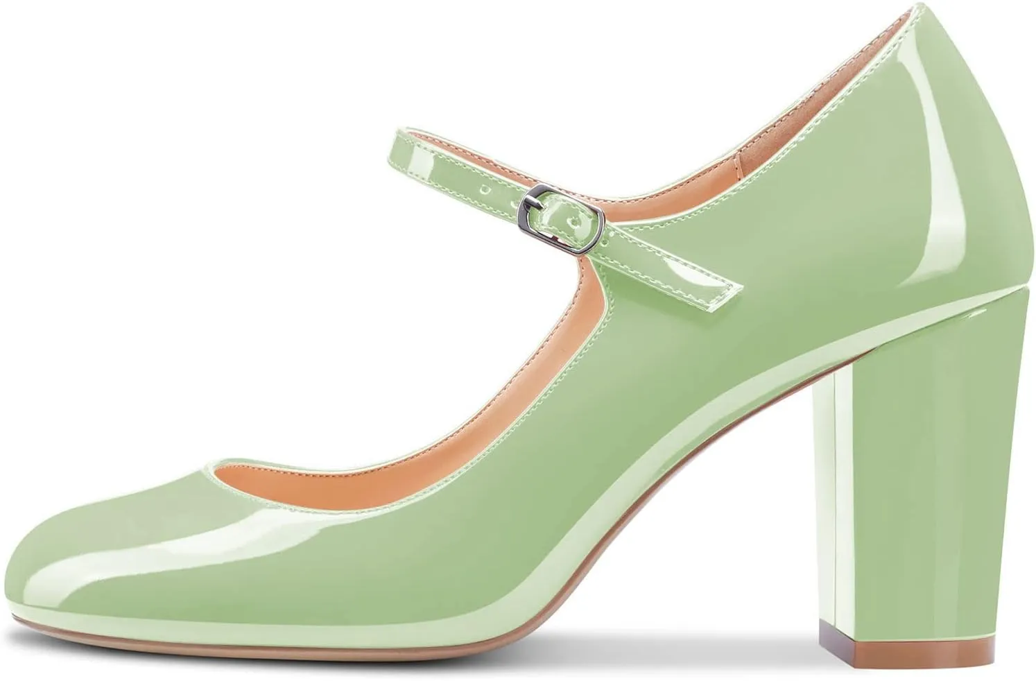 Castamere Women Mid Chunky Block Heel Round Toe Pumps Mary Jane Ankle Strap Office Party Dress Shoes 3.3 Inches Heels