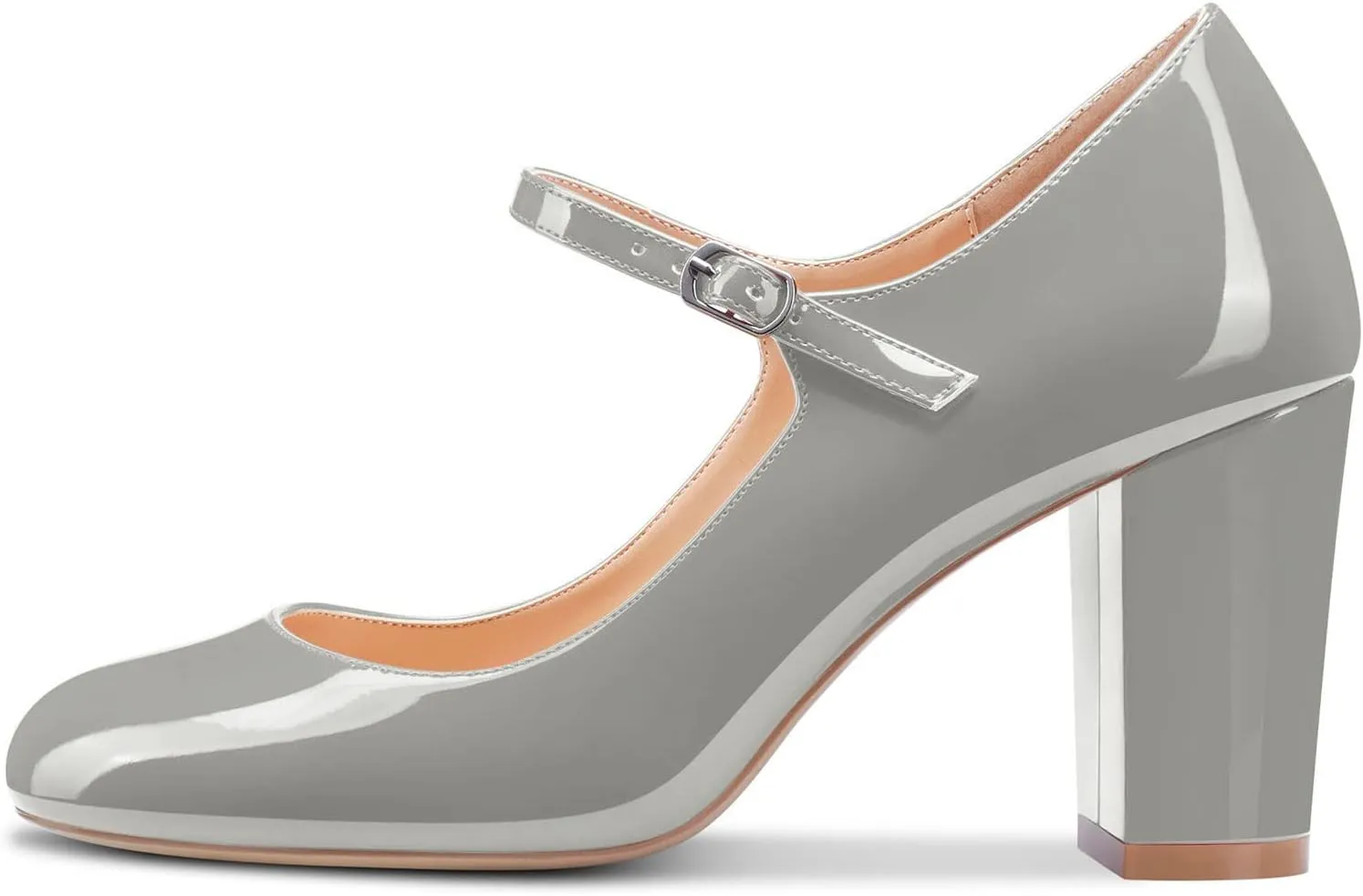 Castamere Women Mid Chunky Block Heel Round Toe Pumps Mary Jane Ankle Strap Office Party Dress Shoes 3.3 Inches Heels