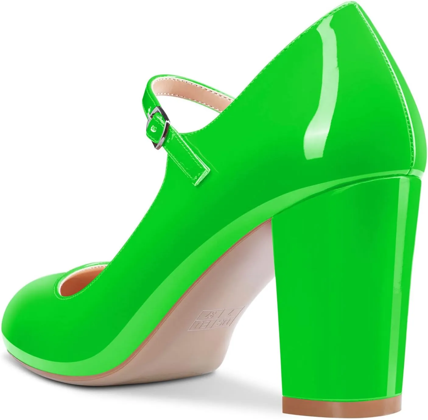 Castamere Women Mid Chunky Block Heel Round Toe Pumps Mary Jane Ankle Strap Office Party Dress Shoes 3.3 Inches Heels