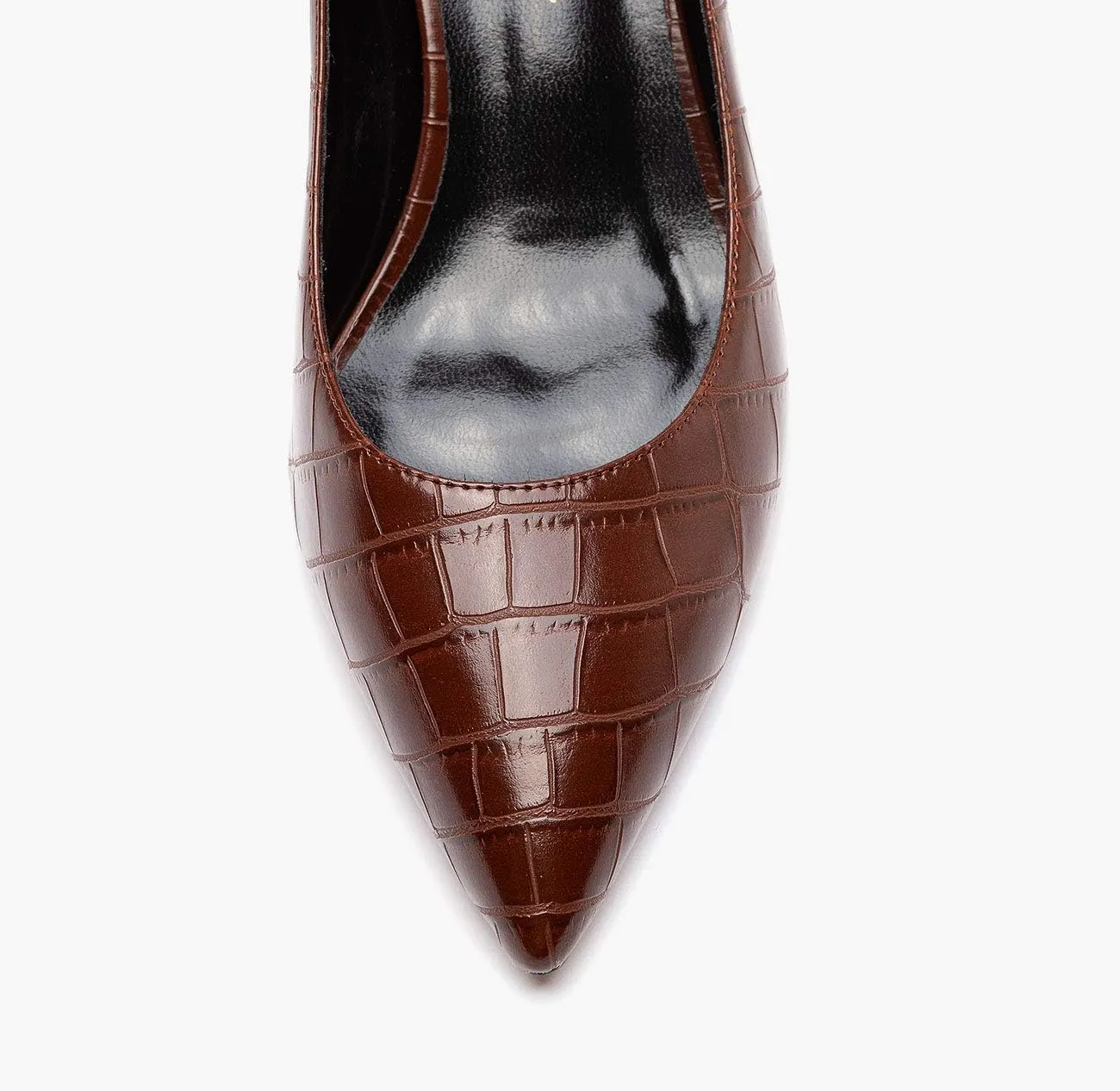 Castamere Womens Chunky Block Heels Pointed Toe Slip-on Mid-Heel Leather Lining Pumps 6CM