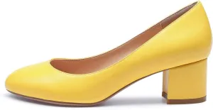 Castamere Womens Chunky Block Heels Round-Toe Slip-on Mid-Heel Basic Pumps 5CM Heels