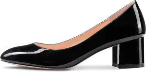Castamere Womens Chunky Block Heels Round-Toe Slip-on Mid-Heel Basic Pumps 5CM Heels
