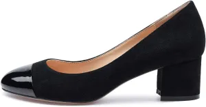 Castamere Womens Chunky Block Heels Round-Toe Slip-on Mid-Heel Basic Pumps 5CM Heels