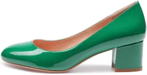 Castamere Womens Chunky Block Heels Round-Toe Slip-on Mid-Heel Basic Pumps 5CM Heels