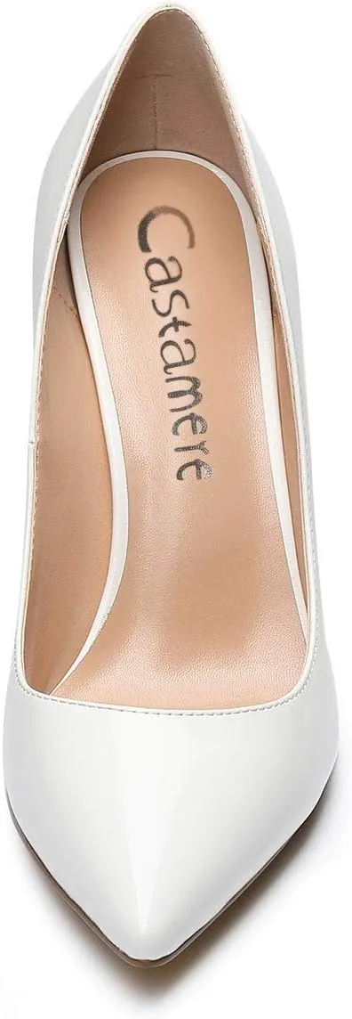 Castamere Womens High Block Heels Pointed Toe Slip-on Pumps 10CM