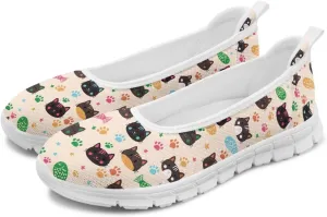 Coloranimal Flats for Women Loafers Shoes Walking Shoes Mesh Flats Athletic Shoes Casual Flats Comfortable Travel Shoes Slip On Flats