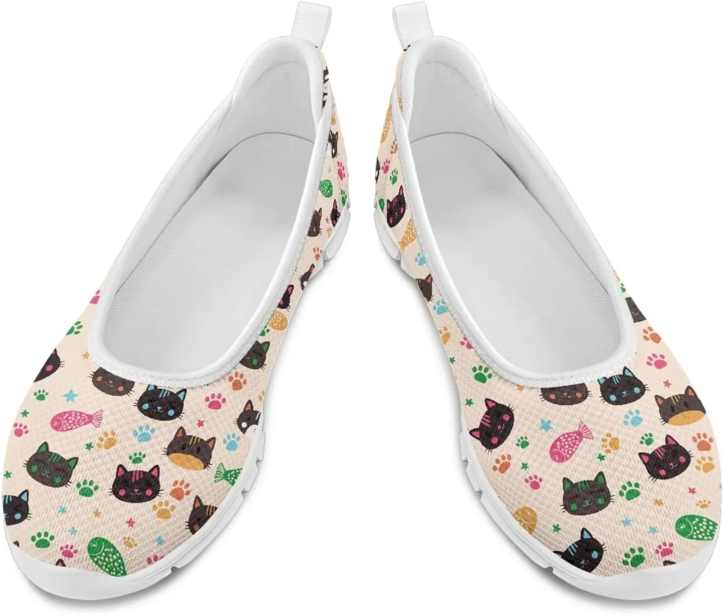 Coloranimal Flats for Women Loafers Shoes Walking Shoes Mesh Flats Athletic Shoes Casual Flats Comfortable Travel Shoes Slip On Flats
