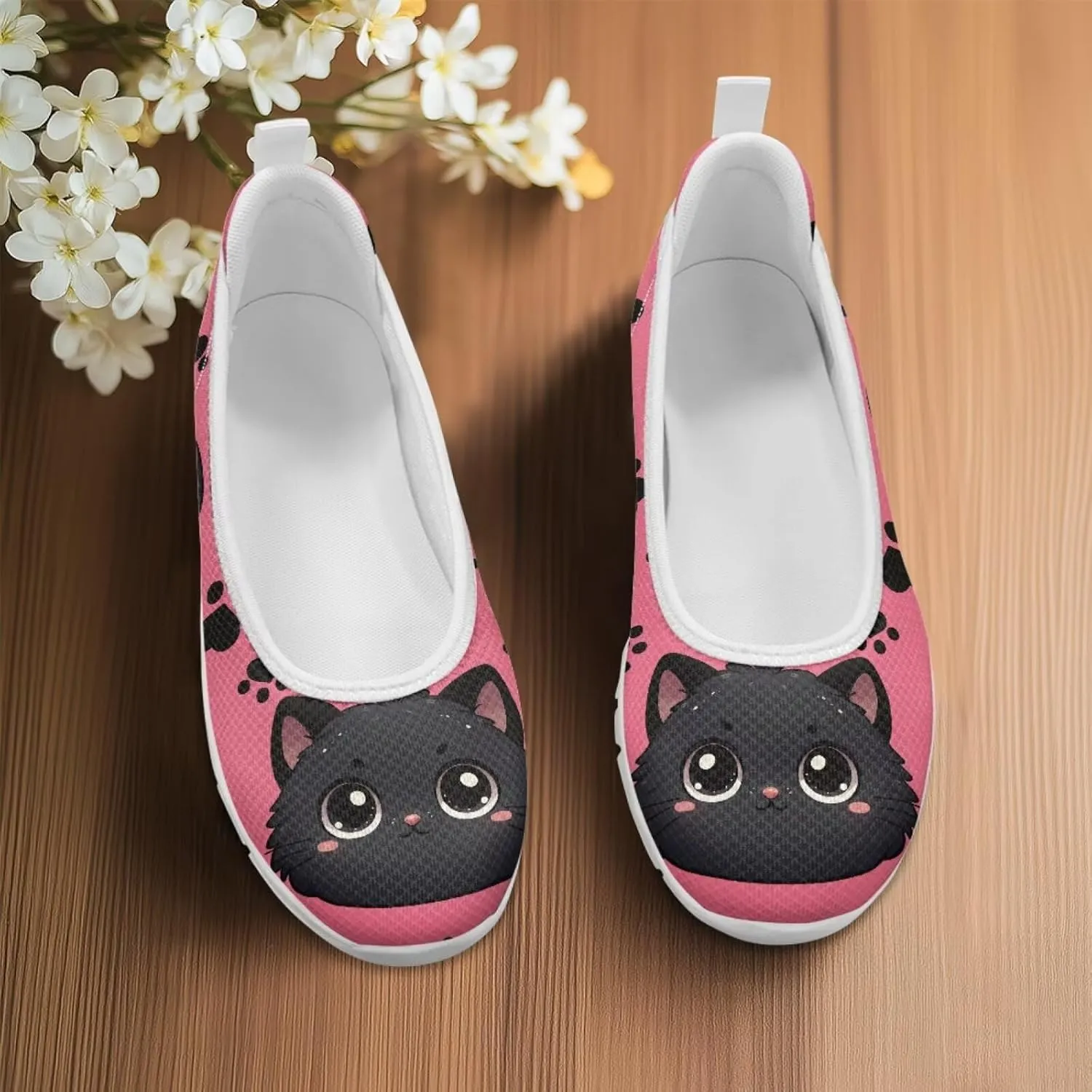 Coloranimal Flats for Women Loafers Shoes Walking Shoes Mesh Flats Athletic Shoes Casual Flats Comfortable Travel Shoes Slip On Flats