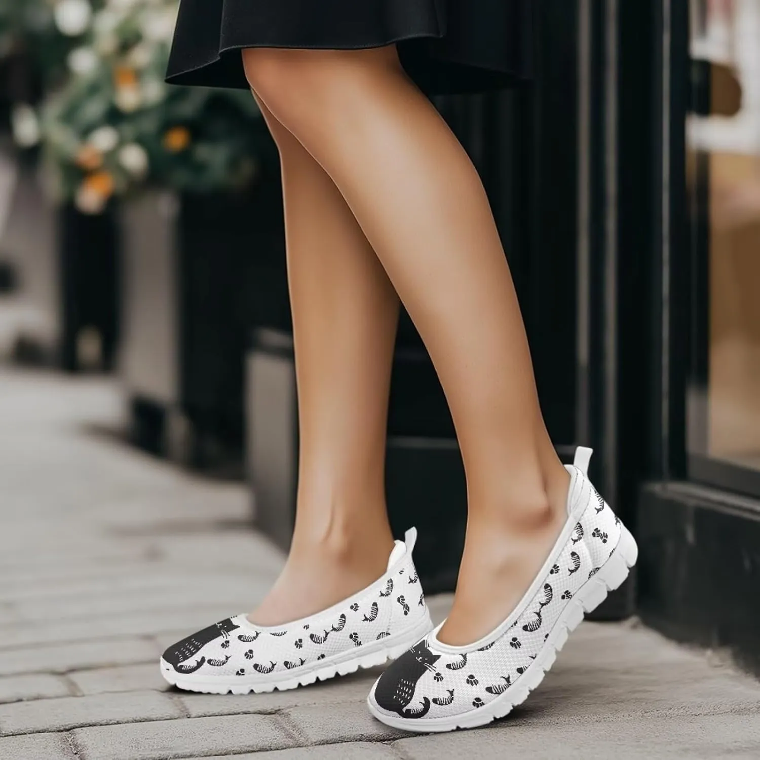 Coloranimal Flats for Women Loafers Shoes Walking Shoes Mesh Flats Athletic Shoes Casual Flats Comfortable Travel Shoes Slip On Flats