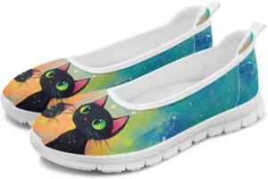 Coloranimal Flats for Women Loafers Shoes Walking Shoes Mesh Flats Athletic Shoes Casual Flats Comfortable Travel Shoes Slip On Flats