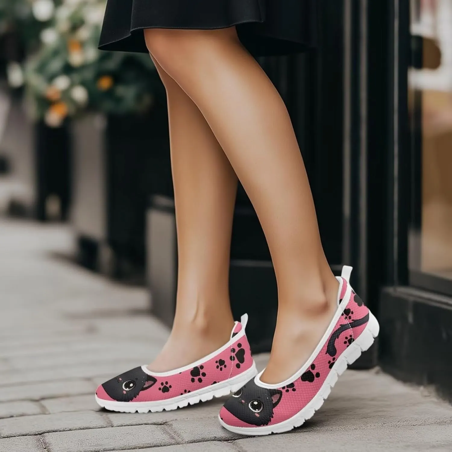 Coloranimal Flats for Women Loafers Shoes Walking Shoes Mesh Flats Athletic Shoes Casual Flats Comfortable Travel Shoes Slip On Flats