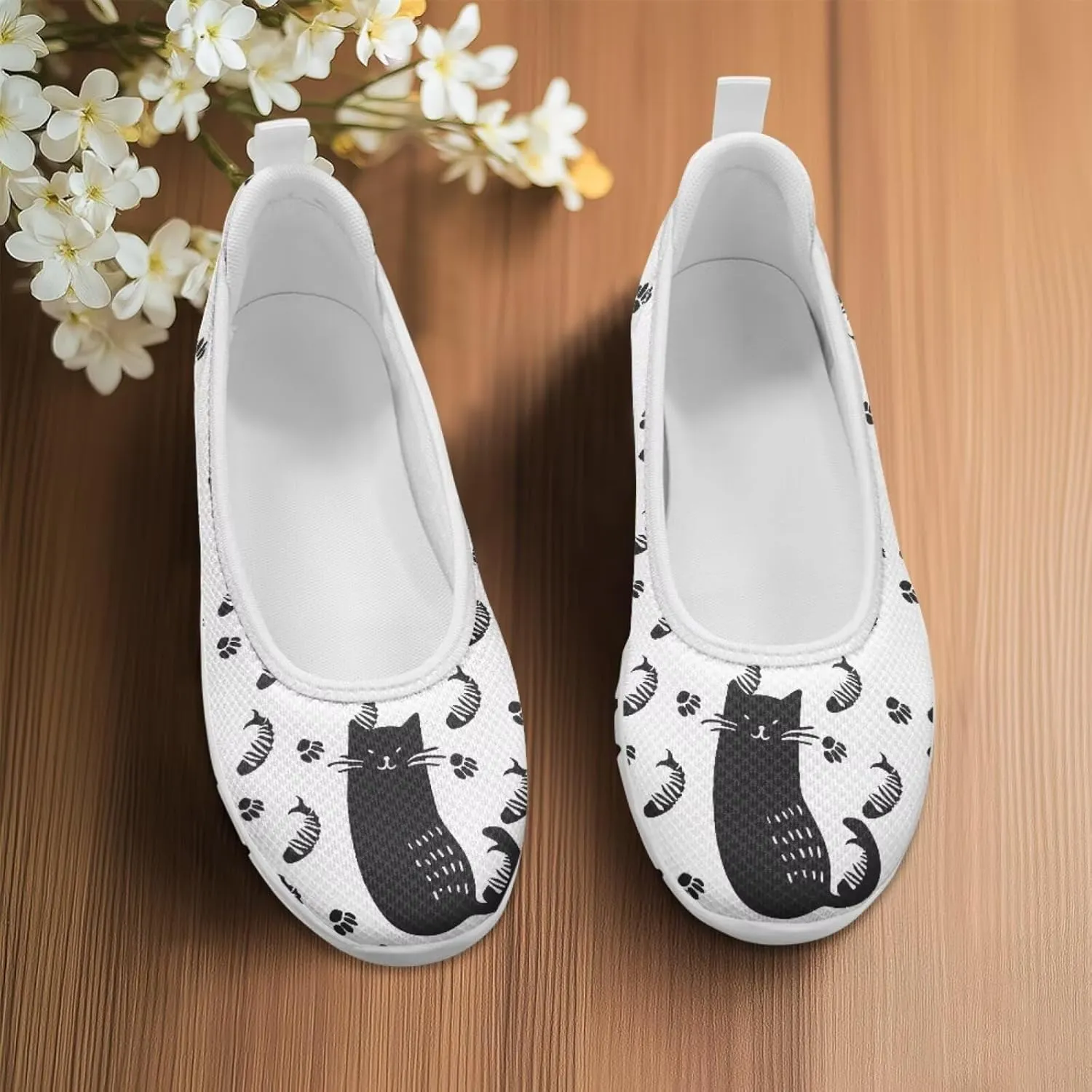 Coloranimal Flats for Women Loafers Shoes Walking Shoes Mesh Flats Athletic Shoes Casual Flats Comfortable Travel Shoes Slip On Flats