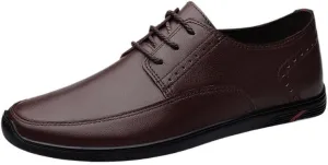 Comfortable Driving for Men, Formal Lace-up Brogue Shoes, Breathable Business Dress Loafers Shoes, Men's Leather Flats Oxford Shoes