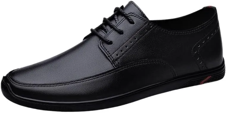 Comfortable Driving for Men, Formal Lace-up Brogue Shoes, Breathable Business Dress Loafers Shoes, Men's Leather Flats Oxford Shoes