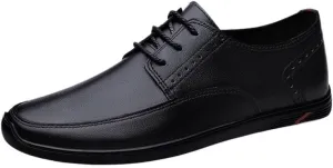 Comfortable Driving for Men, Formal Lace-up Brogue Shoes, Breathable Business Dress Loafers Shoes, Men's Leather Flats Oxford Shoes