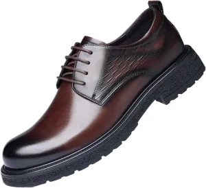 Dress Shoes for Men Men's Breathable top Layer Cowhide British Style lace-up Business Casual Formal Leather Shoes
