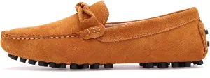 Driving Moccasins for Men Genuine Leather Round Toe Stitching Details Flexible Soft Comfortable Casual Slip On for Any Attire