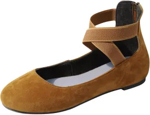Flats for Women Suede Slip On Loafers Ballet Flat Shoes Dressy Office Shoes Comfort Wide Office Shoes Business Shoes