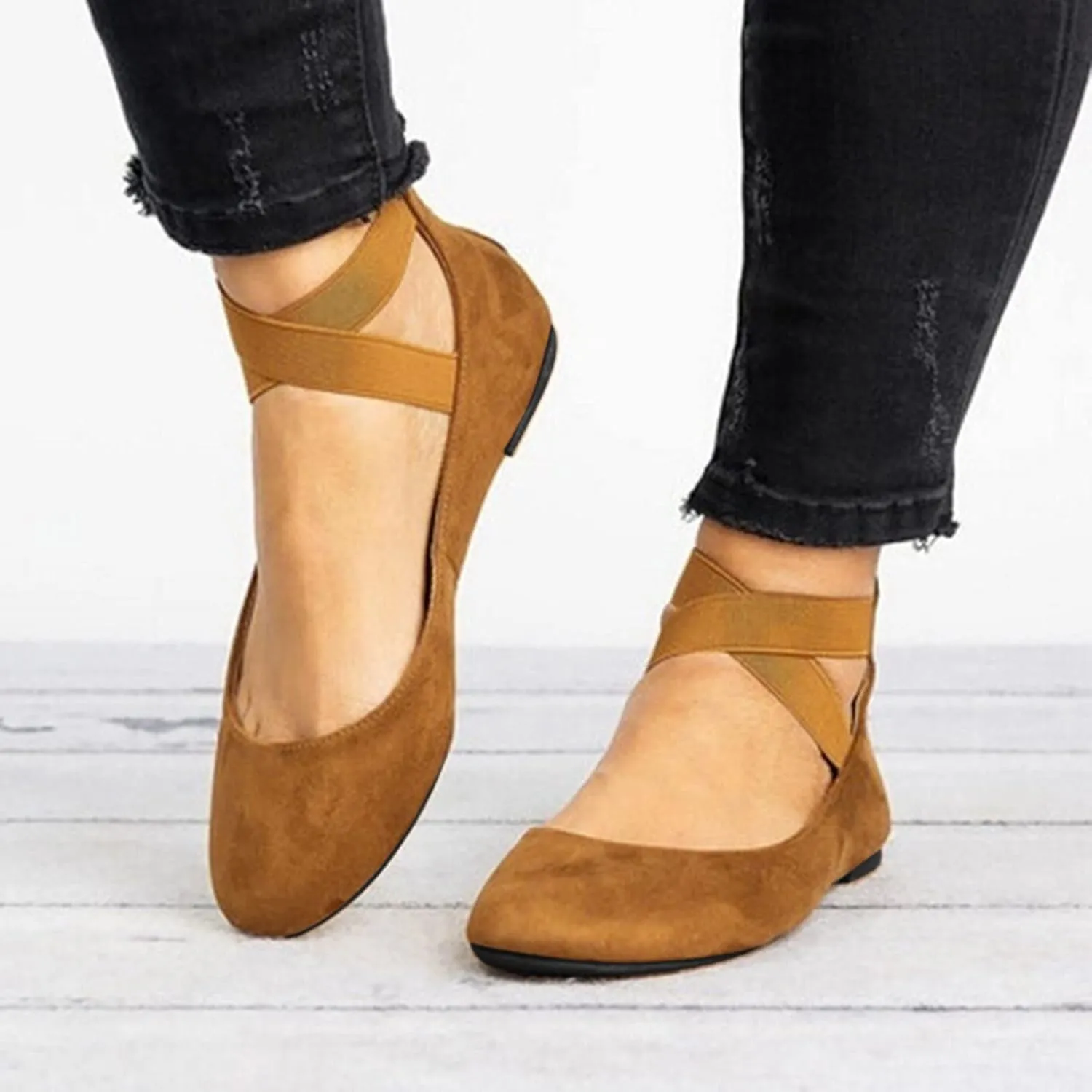 Flats for Women Suede Slip On Loafers Ballet Flat Shoes Dressy Office Shoes Comfort Wide Office Shoes Business Shoes