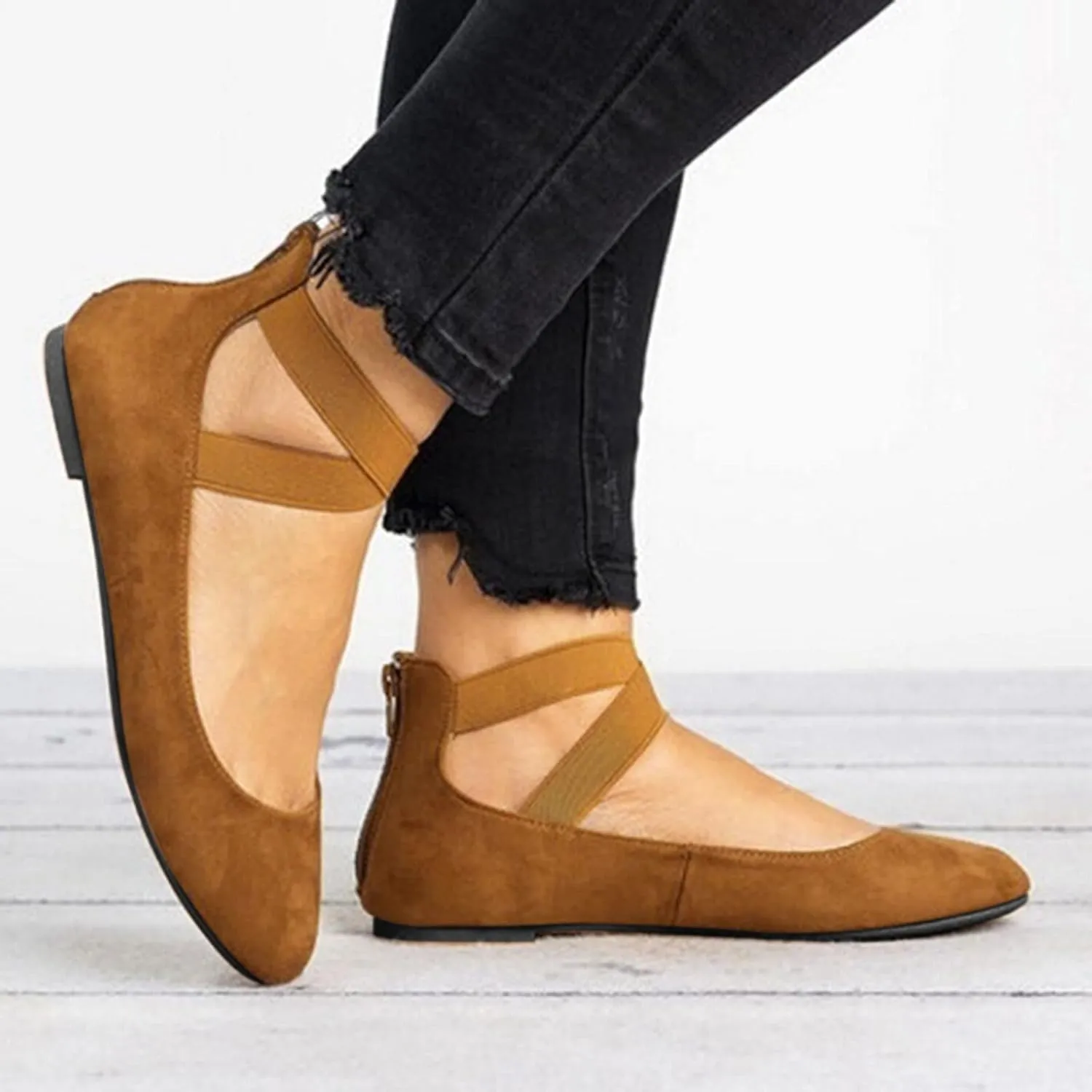 Flats for Women Suede Slip On Loafers Ballet Flat Shoes Dressy Office Shoes Comfort Wide Office Shoes Business Shoes