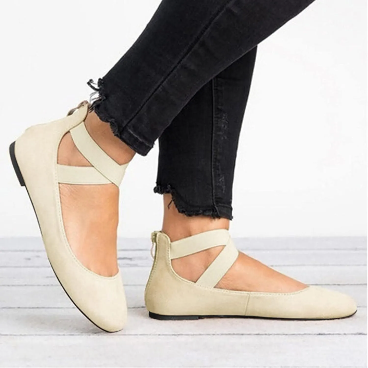 Flats for Women Suede Slip On Loafers Ballet Flat Shoes Dressy Office Shoes Comfort Wide Office Shoes Business Shoes