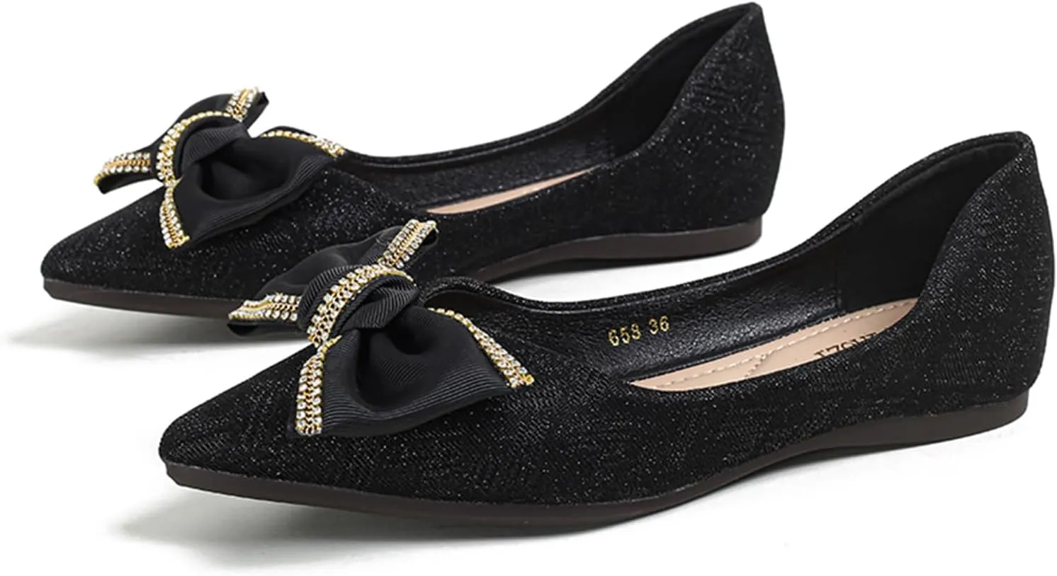 Flats for Womens Pointed Toe Comfortable Ballet Flats Shoes with Bow