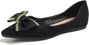 Flats for Womens Pointed Toe Comfortable Ballet Flats Shoes with Bow