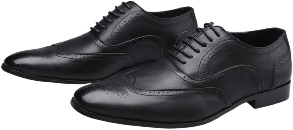 Formal Shoes for Men Men's Classic Retro Brogue Shoes Mens Lace-Up Leather Dress Business Office Flats Men Wedding Party Oxfords