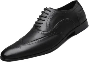 Formal Shoes for Men Men's Classic Retro Brogue Shoes Mens Lace-Up Leather Dress Business Office Flats Men Wedding Party Oxfords