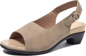Gicoiz Light Weight Sandal Women Slingback Block Heels