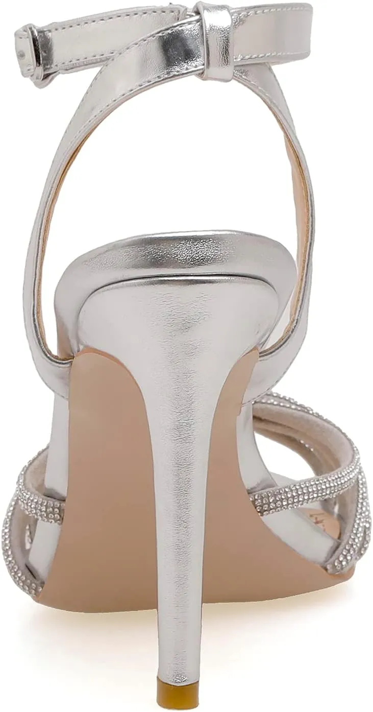 Gicoiz Stiletto Heels Bride Wedding Ankle Strap Sandals