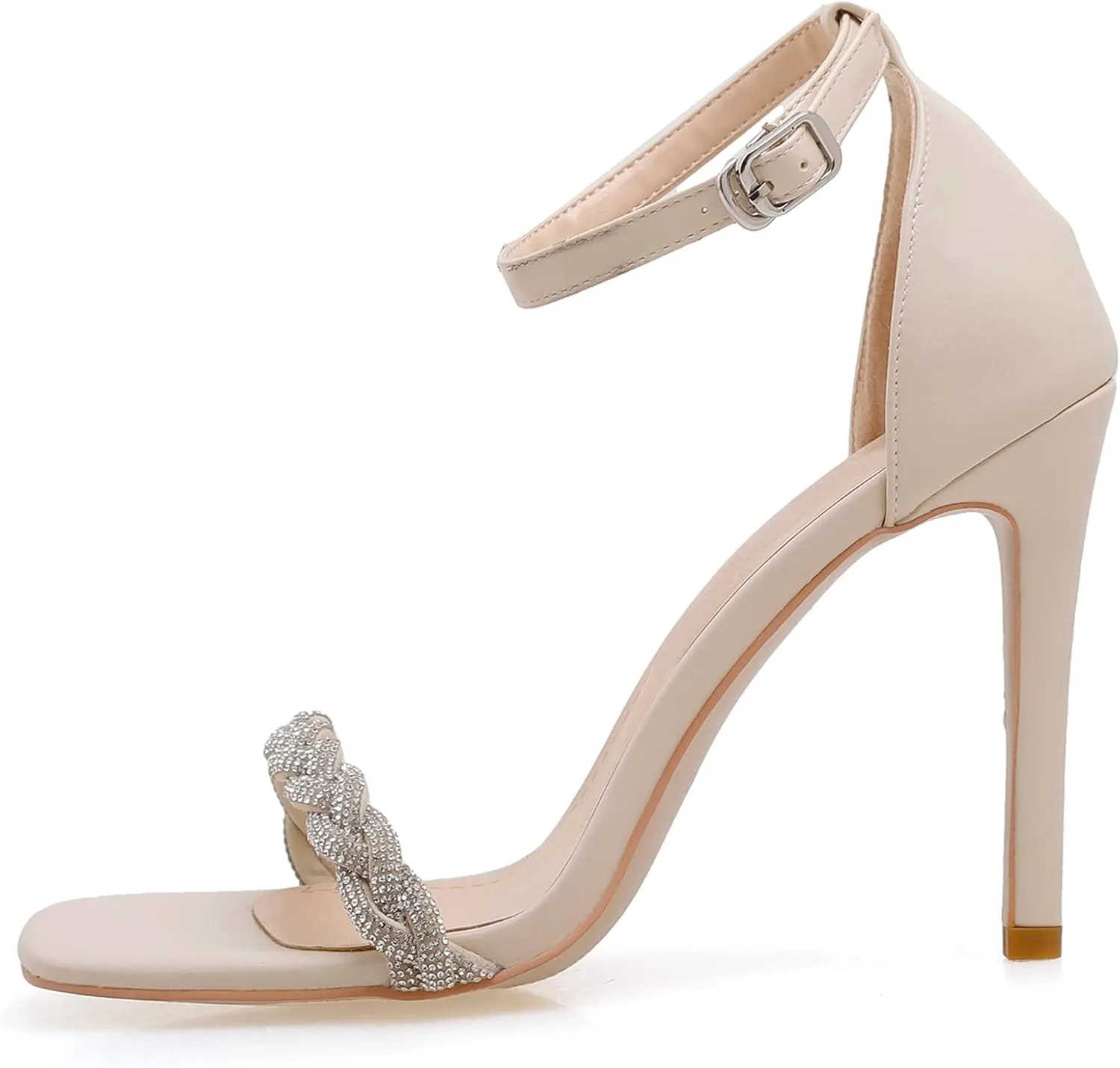 Gicoiz Stiletto Heels Bride Wedding Ankle Strap Sandals