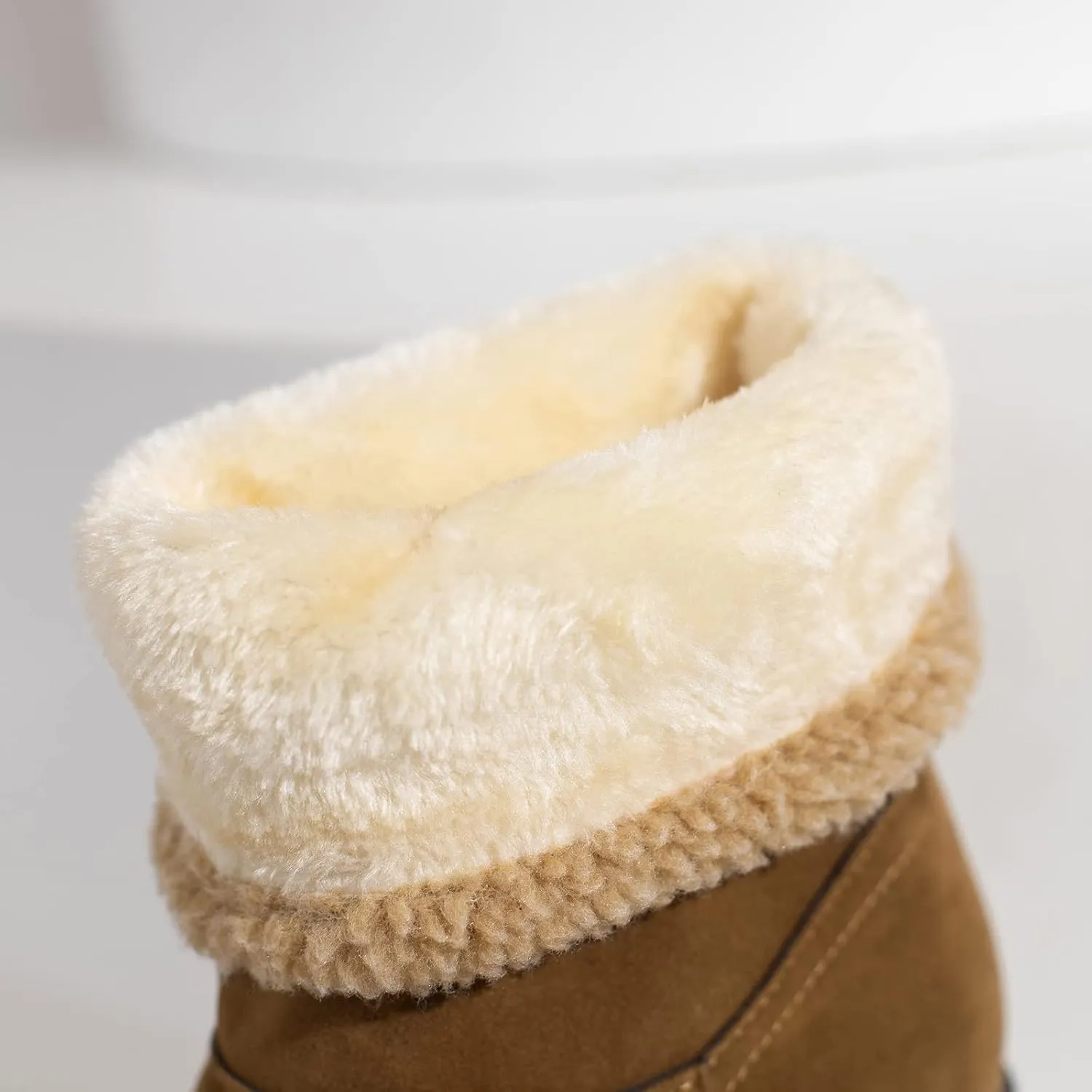 Gicoiz Women Block Heels Warm Mid Calf Snow Boots