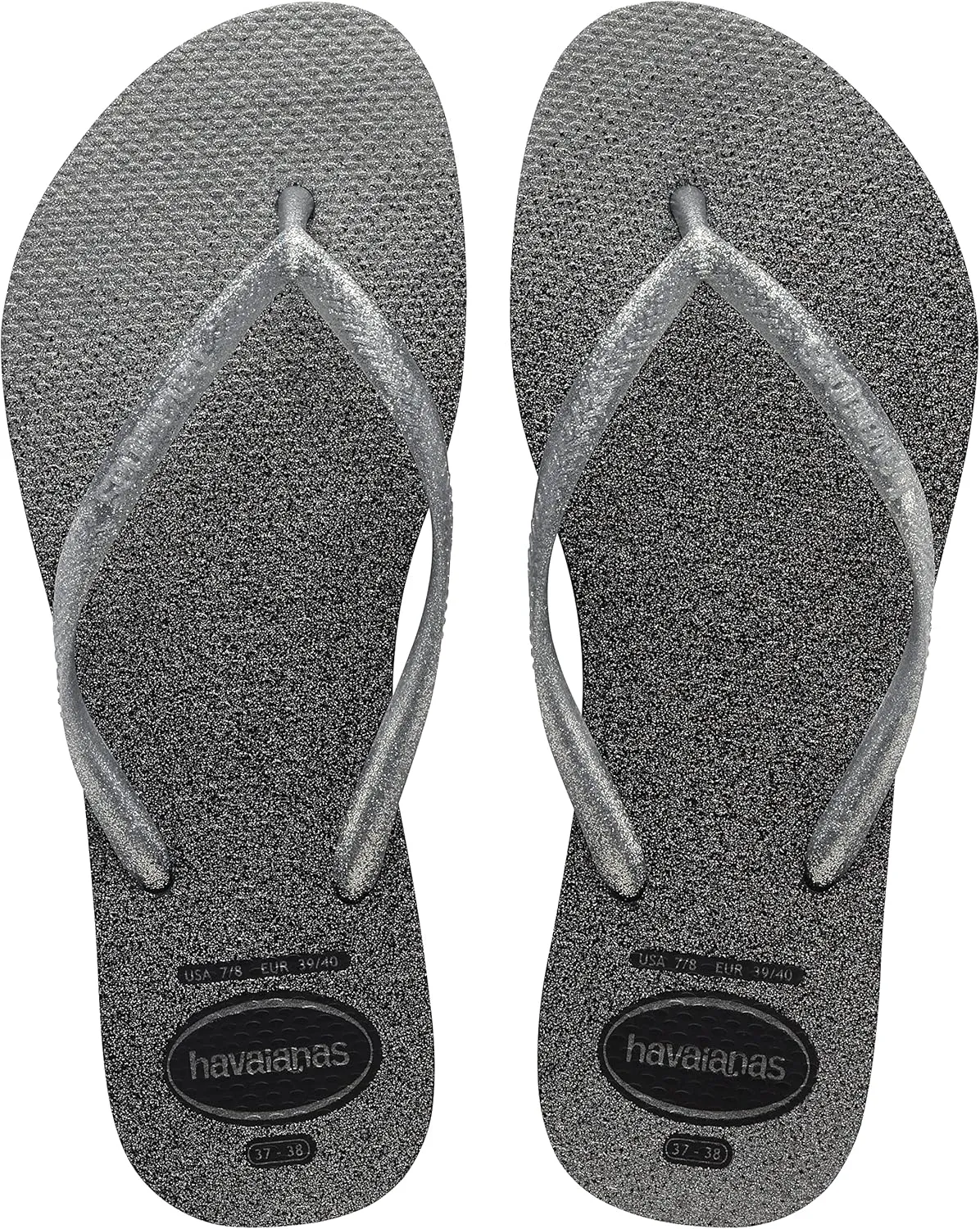 Havaianas Girls Kids Slim Gloss Flip Flop Sandals, Black, 13C/1Y little kid