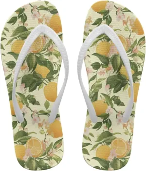 Hawaii Fruit Flip Flops Yoga Sandals for Women Memory Foam Footbed Summer Slippers Non Slip Beach Rubber Shower Shoes Outdoor Indoor Slipper Shoe