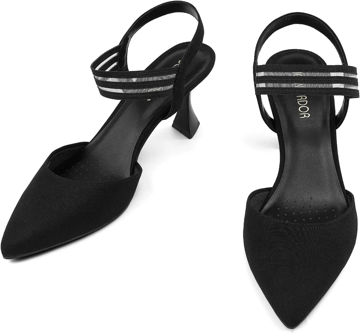 JENN ARDOR Women's Slingback Kitten Heels Pointed Closed Toe Low Stiletto Heels Dress Pumps Shoes for Women Comfortable Low Heeled Sandals Wedding Party Pumps