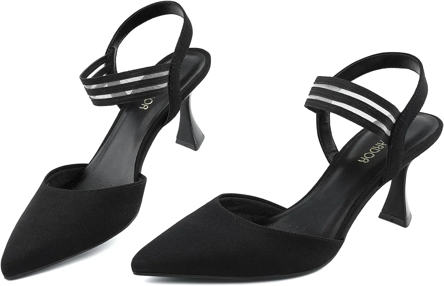 JENN ARDOR Women's Slingback Kitten Heels Pointed Closed Toe Low Stiletto Heels Dress Pumps Shoes for Women Comfortable Low Heeled Sandals Wedding Party Pumps
