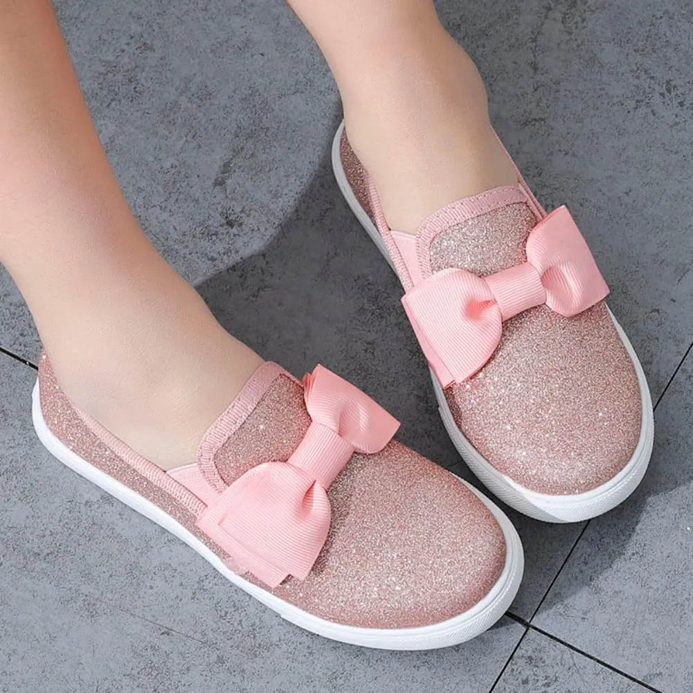 Kids Girls Fashion Sneaker Casual Slip-On Glitter Loafer Tennis Shoes