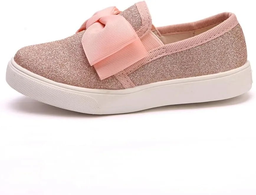 Kids Girls Fashion Sneaker Casual Slip-On Glitter Loafer Tennis Shoes