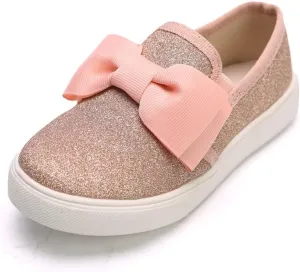 Kids Girls Fashion Sneaker Casual Slip-On Glitter Loafer Tennis Shoes