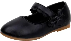 Kids Mary Jane Shoes Toddler Girls Anti-Slip Rubber Soft Sole Closed Toe Flat Princess Wedding Dress Shoes