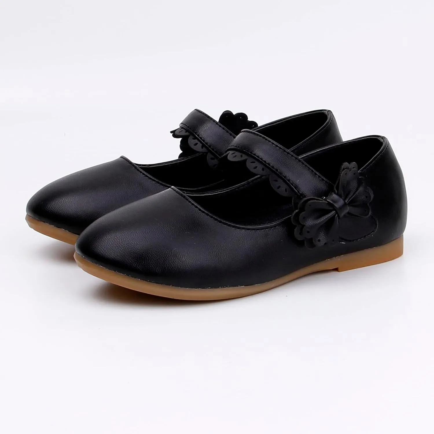 Kids Mary Jane Shoes Toddler Girls Anti-Slip Rubber Soft Sole Closed Toe Flat Princess Wedding Dress Shoes