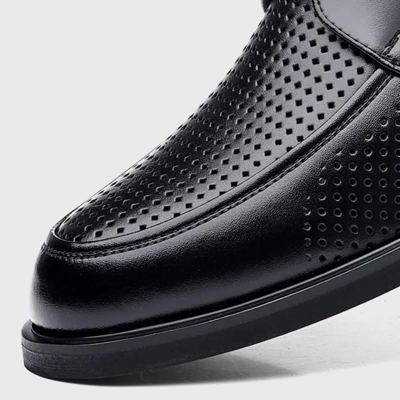 Men's Breathable Leather Wingtip Brogue Shoes Lace Up Platform Oxfords Shoes Lug Sole Non-Slip Print Leather Derby Shoes for Business Work