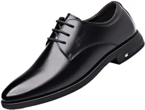 Men's Business Oxfords Fashion Plain Toe Lace up Low Top Formal Comfortable Office Derby Shoes