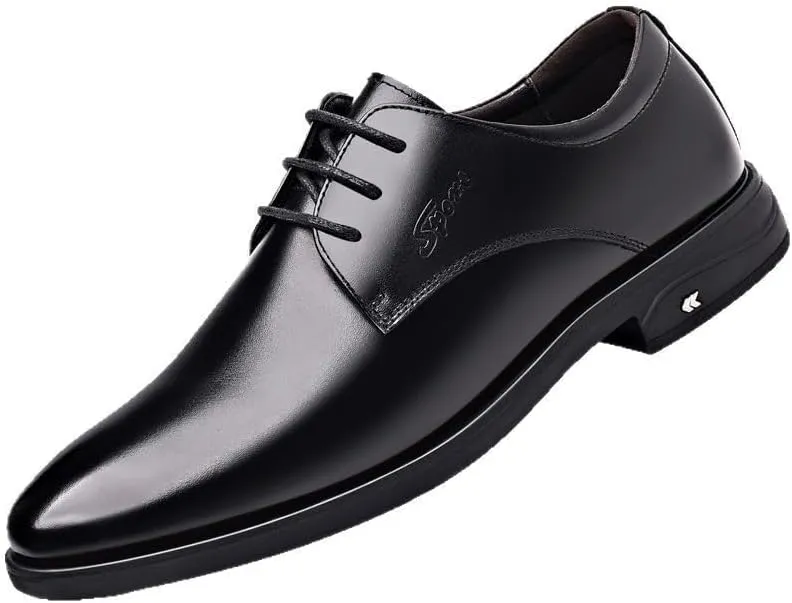 Men's Business Oxfords Fashion Plain Toe Lace up Low Top Formal Comfortable Office Derby Shoes