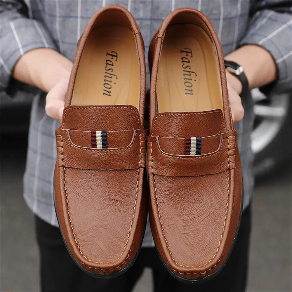 Men's Casual Leather Loafers Light Walking Shoes Fashion Slip-On Moccasins Comfortable Non-Slip Business British Driving Shoes